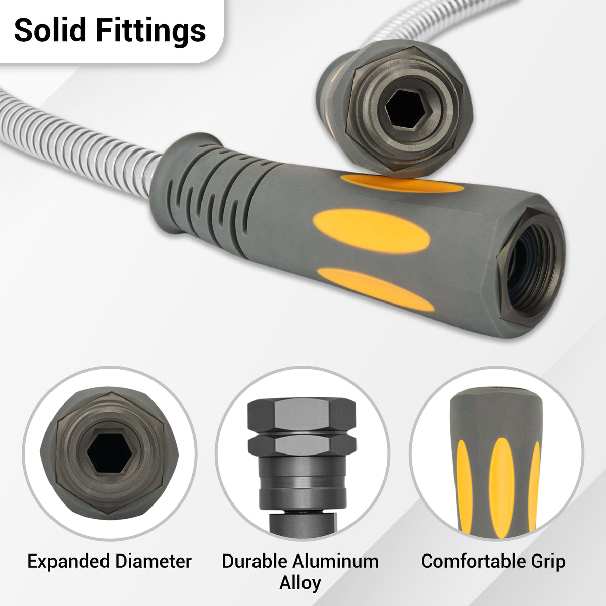 TheFitLife Flexible Metal Garden Hose 75 FT Lightweight Stainless St