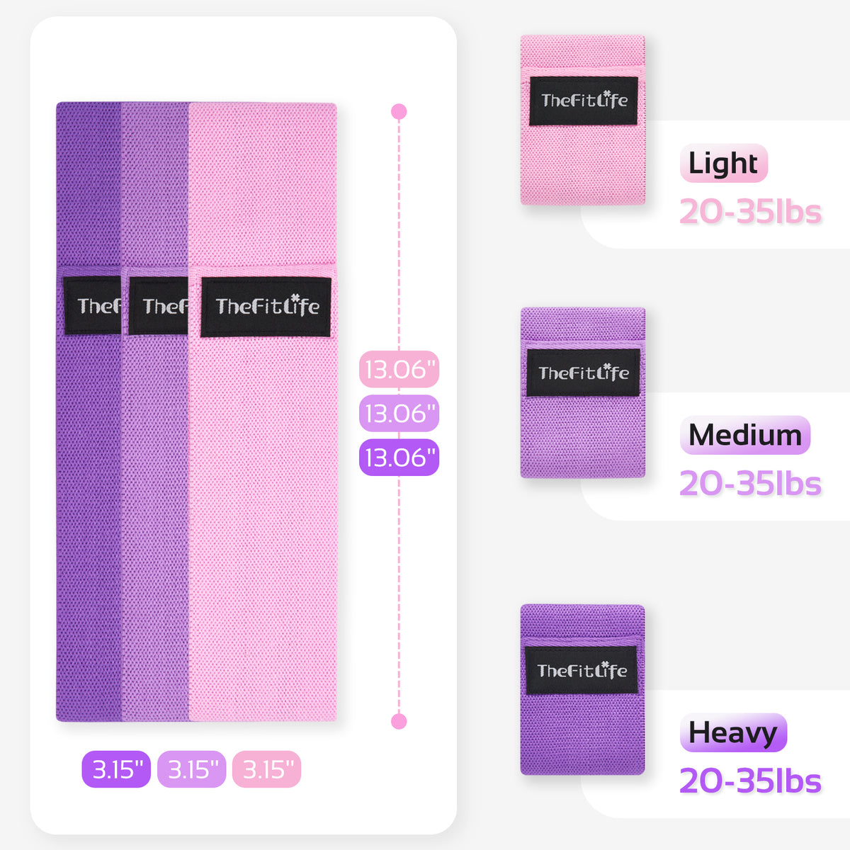 TheFitLife Resistance Bands for Legs and Butt Cotton Mini Exercise B