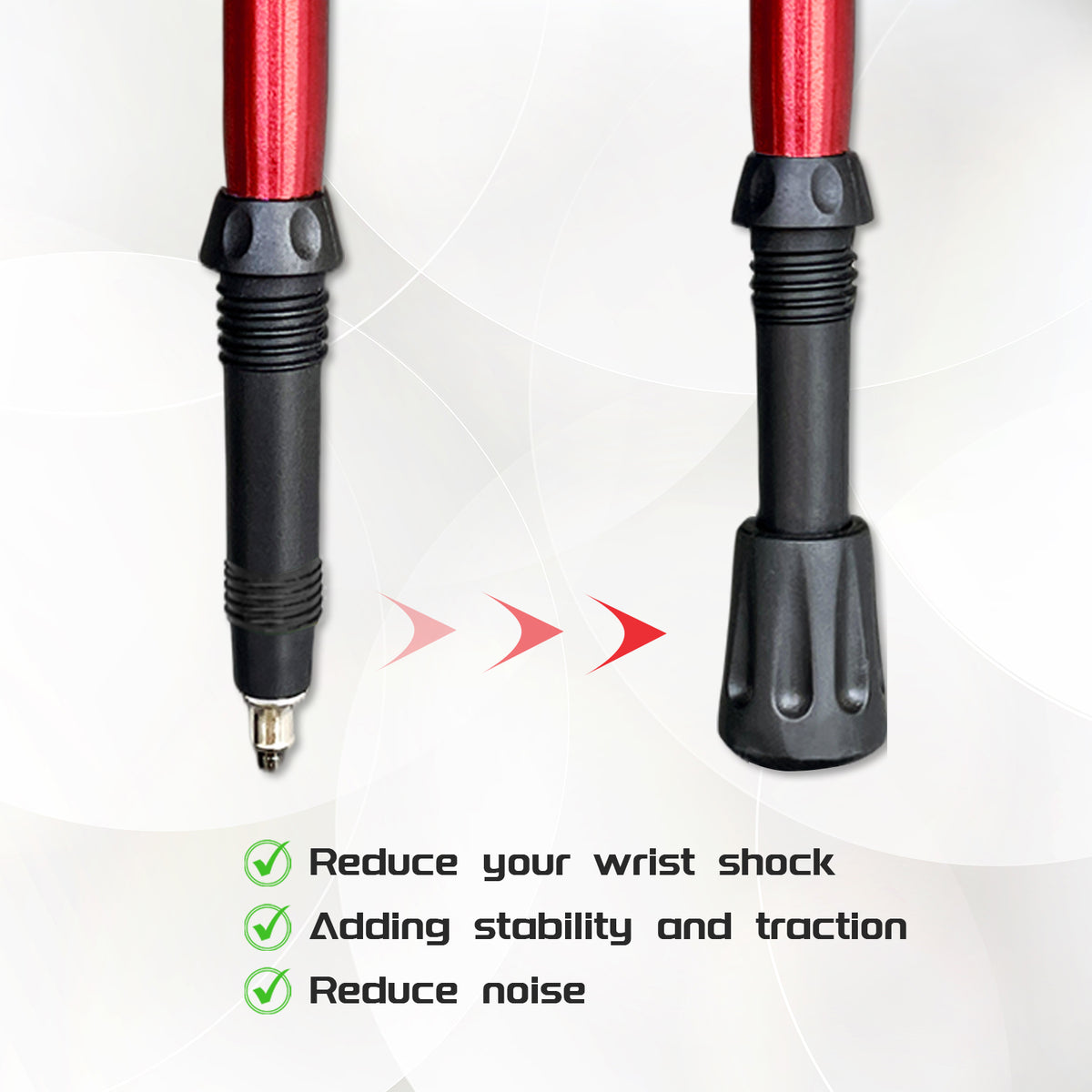 TheFitLife Trekking Poles Accessories Set Rubber Replacement Pole Ti