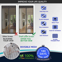 TheFitLife Magnetic Screen Door - Heavy Duty Mesh Curtain with Full Frame Hook and Loop Powerful Magnets That Snap Shut Automatically (48"x83" Fits Door Size up to 46"x82", Black)