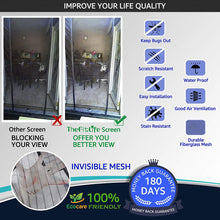 TheFitLife Double Door Magnetic Screen - Mesh Curtain with Full Frame Hook & Loop Powerful Magnets, Snap Shut Automatically for Patio, Sliding Or Large Door, Black Fits Doors up to 60''x80'' Max