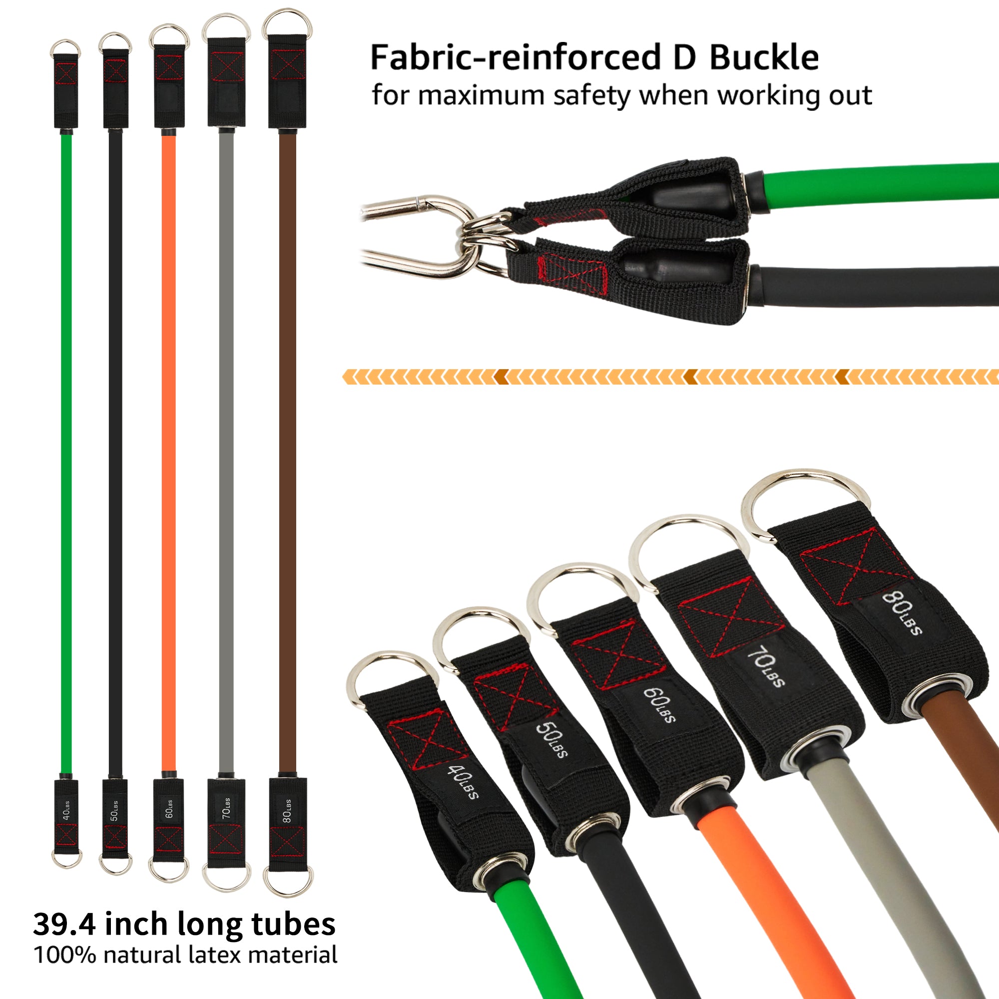 TheFitLife Exercise Resistance Bands with Handles 5 Fitness Workout