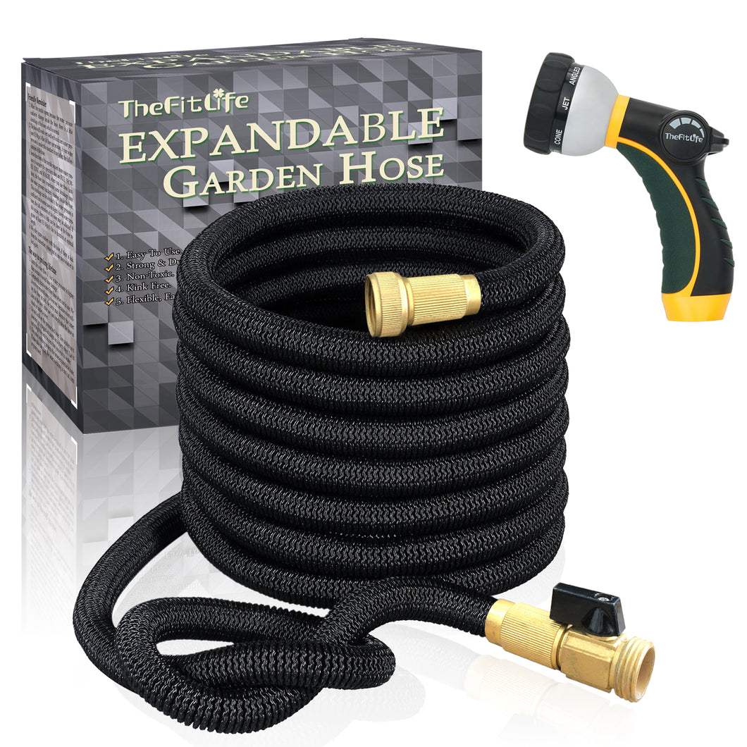 TheFitLife Flexible and Expandable Garden Hose - Strongest Triple Latex Core with 3/4
