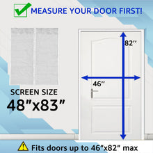 TheFitLife Magnetic Screen Door - Heavy Duty Mesh Curtain with Full Frame Hook and Loop Powerful Magnets That Snap Shut Automatically (48"x83" Fits Door Size up to 46"x82", White)