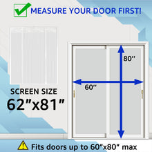 TheFitLife Double Door Magnetic Screen - Mesh Curtain with Full Frame Hook & Loop Powerful Magnets, Snap Shut Automatically for Patio, Sliding or Large Door, White Fits Doors up to 72''x80'' Max