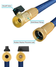 TheFitLife Flexible and Expandable Garden Hose - 13-Layer Latex Water Hose with Retractable Fabric, Solid Brass Fittings and Nozzle, Kink Free, Lightweight, Collapsible Expending Hose 25 FT