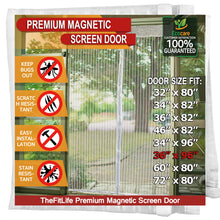 TheFitLife Magnetic Screen Door - Heavy Duty Mesh Curtain with Full Frame Hook and Loop Powerful Magnets That Snap Shut Automatically (38''x97'' - Fits Doors up to 36''x96'', White)