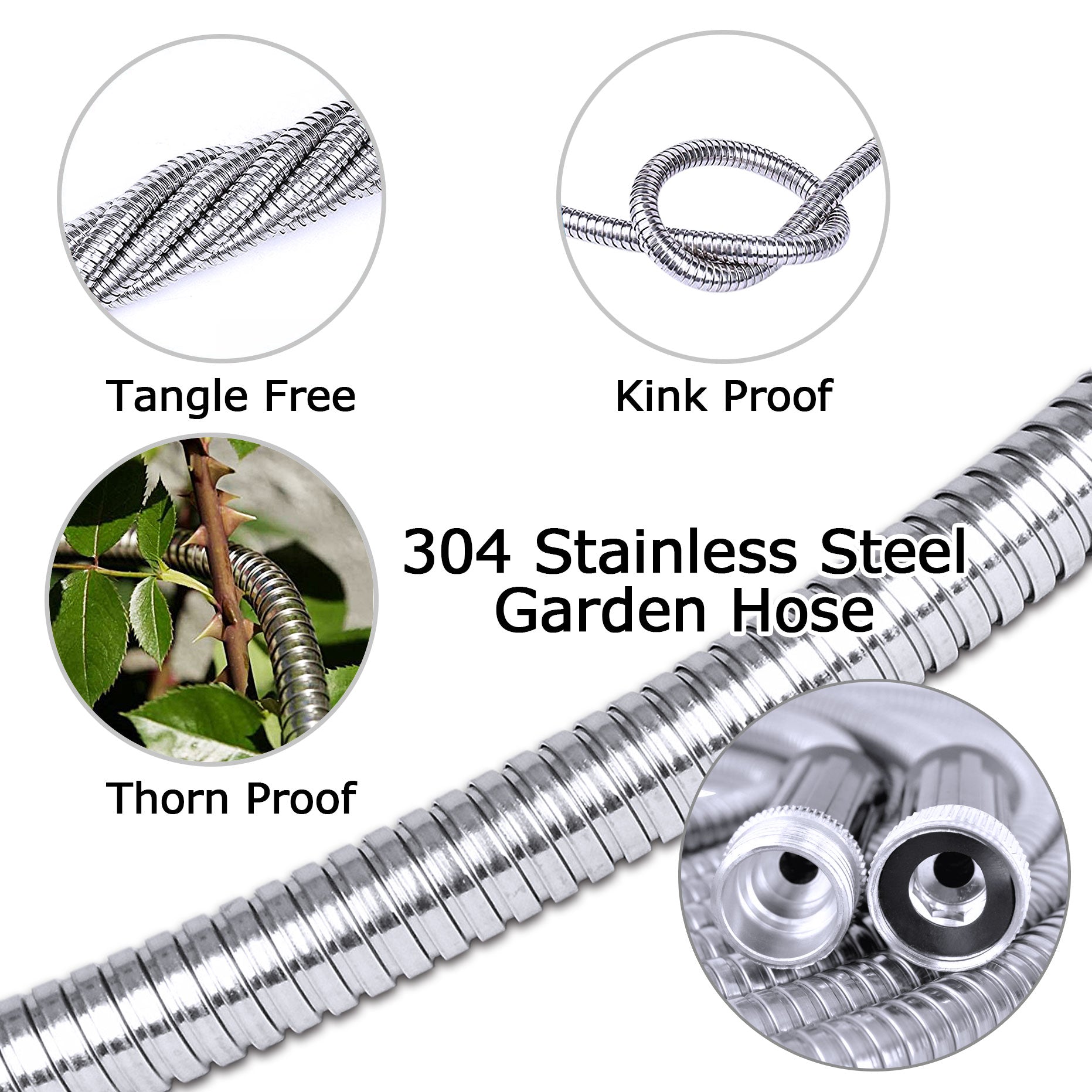 TheFitLife Flexible Metal Garden Hose - 2020 Newest Leak and Break Res