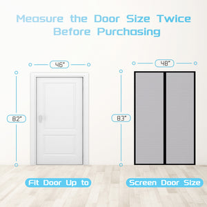 TheFitLife Fiberglass Magnetic Screen Door - Heavy Duty Mesh Curtain with Full Frame Hook and Loop Powerful Magnets That Snap Shut Automatically (48"x83" Fits Door Size up to 46"x82" Max)