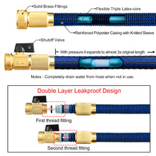TheFitLife Flexible and Expandable Garden Hose - 13-Layer Latex Water Hose with Retractable Fabric, Solid Brass Fittings and Nozzle, Kink Free, Lightweight, Collapsible Expending Hose 25 FT