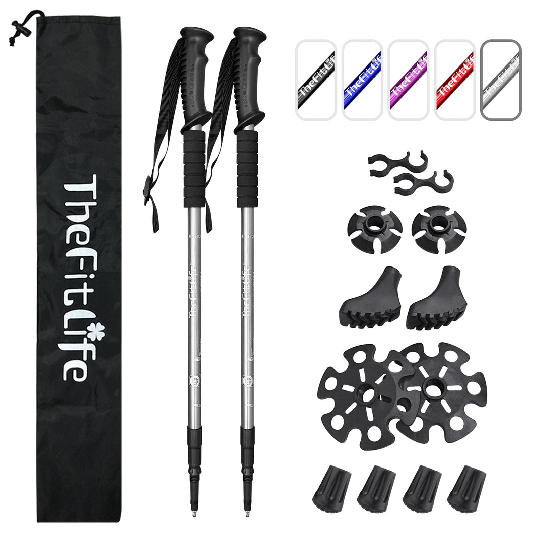 thumbnail image 2 of Yellowstone Aluminium Trekking Poles - 2-Pack, Anti-Shock, Adjustable 65-135cm 2 of 5