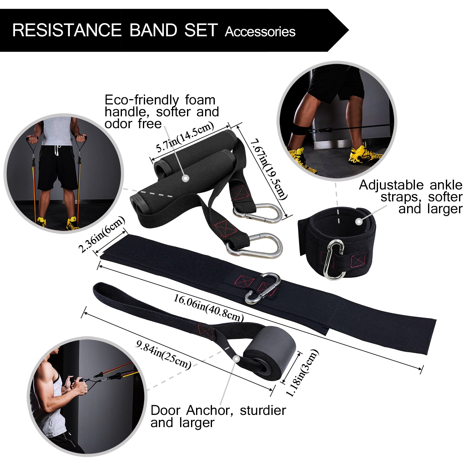 TheFitLife Exercise Resistance Bands with Handles - 5 Fitness Workout
