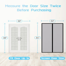 TheFitLife Fiberglass Magnetic Screen Door - Heavy Duty Mesh Curtain with Full Frame Hook and Loop Powerful Magnets That Snap Shut Automatically (62''x81'' - Fits Doors up to 60''x80'' Max)