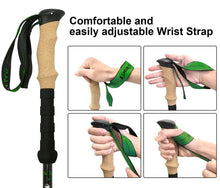 TheFitLife Carbon Fiber Trekking Poles – Collapsible and Telescopic Walking Sticks with Natural Cork Handle and Extended EVA Grips, Ultralight Nordic Hiking Poles for Backpacking Camping