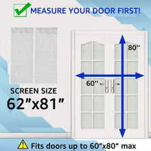 TheFitLife Magnetic Screen Door - Heavy Duty Mesh Curtain with Full Frame Hook and Loop Powerful Magnets That Snap Shut Automatically (62''x81'' - Fits Doors up to 60''x80'', White)