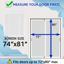 TheFitLife Double Door Magnetic Screen - Mesh Curtain with Full Frame Hook & Loop Powerful Magnets, Snap Shut Automatically for Patio, Sliding or Large Door, White Fits Doors up to 72''x80'' Max