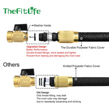 TheFitLife Flexible and Expandable Garden Hose - Strongest Triple Latex Core with 3/4" Solid Brass Fittings Free 8 Function Spray Nozzle, Easy Storage Kink Free Water Hose (50 FT)