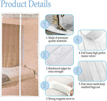 TheFitLife Magnetic Screen Door - Heavy Duty Mesh Curtain with Full Frame Hook and Loop Powerful Magnets That Snap Shut Automatically (74''x81'' - Fits Doors up to 72''x80'', White)