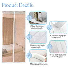 TheFitLife Magnetic Screen Door - Heavy Duty Mesh Curtain with Full Frame Hook and Loop Powerful Magnets That Snap Shut Automatically (62''x81'' - Fits Doors up to 60''x80'', White)