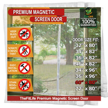 TheFitLife Magnetic Screen Door - Heavy Duty Mesh Curtain with Full Frame Hook and Loop Powerful Magnets That Snap Shut Automatically (62''x81'' - Fits Doors up to 60''x80'', White)