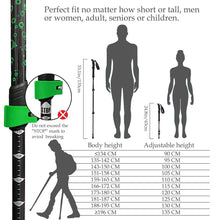 TheFitLife Carbon Fiber Trekking Poles – Collapsible and Telescopic Walking Sticks with Natural Cork Handle and Extended EVA Grips, Ultralight Nordic Hiking Poles for Backpacking Camping